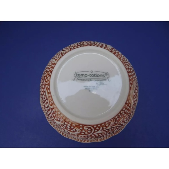 Temptations by Tara 6” Bowl Leaf Print Ovenware - Picture 2 of 4